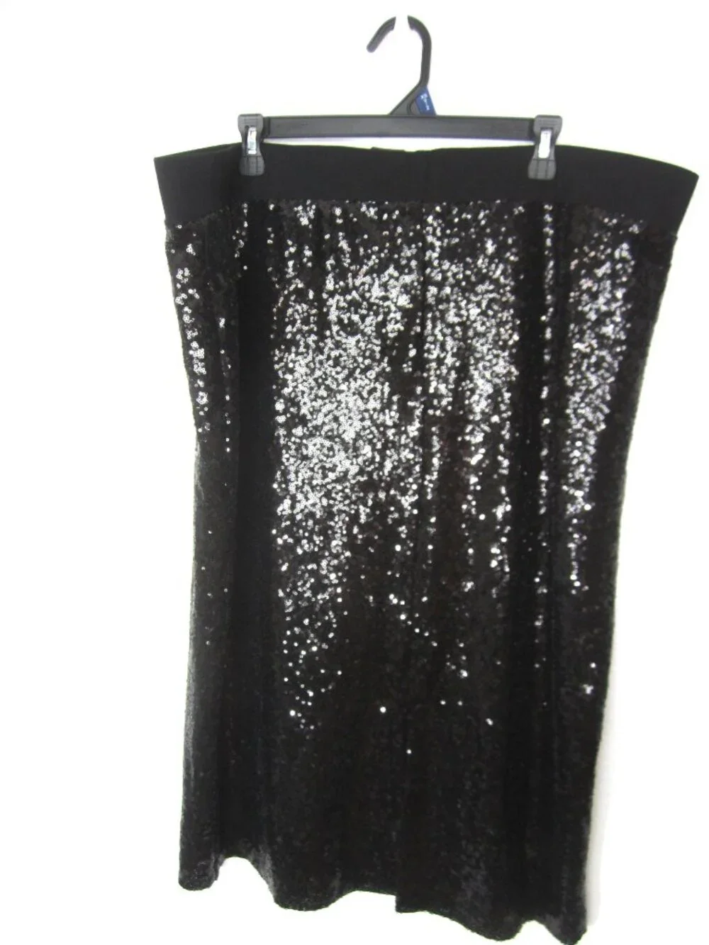 Torrid NEW Size 3X 3 22 24 Black Stretch Midi Sequin Pencil Skirt Lined Knee Lng